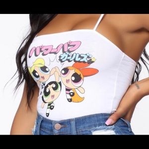Powerpuff girls white tank top